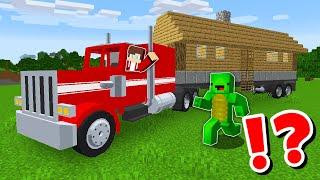 JJ and Mikey survival inside TRUCK HOUSE CHALLENGE in Minecraft / Maizen animation