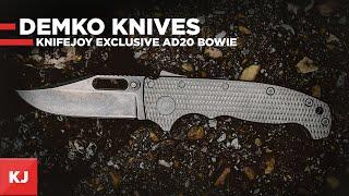 Demko Knives AD20 Bowie Blade With All Titanium Textured Handles | KnifeJoy Exclusive