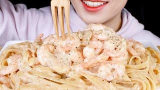 ASMR Creamy Shrimp Pasta | Cooking and Eating Sounds Mukbang