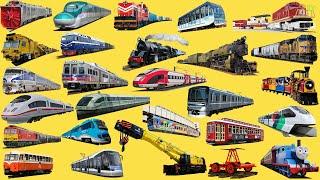 TRAINS, SUBWAY, RAILWAY | Learn Transport in English | Tram, Subway Train, Steam, Bullet train