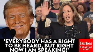 BREAKING: Kamala Harris Rally Interrupted By Protestors Chanting 'Donald Trump'