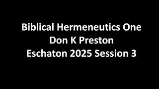 Eschaton 2025 Session 3