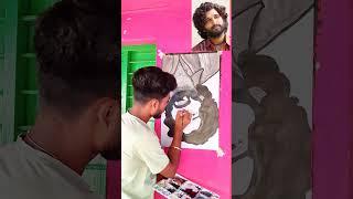 Pushpa Pushpa..🪓 Allu Arjun Painting  #pushpa #youtubeshorts #shortvideo #trending #art #shorts