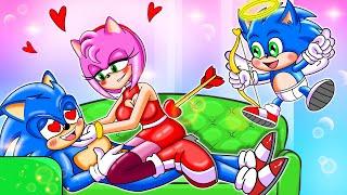 BLUE DAD's DARK SECRET - Cupid Sonic Save Broken Heart Family - Cartoon Animation