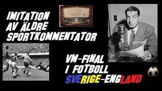 Imitation av äldre sportkommentator