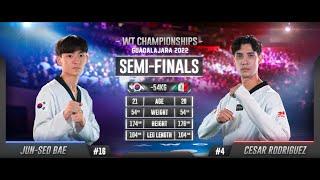 103 M-54kg SF BAE Jun-seo KOR  vs  RODRIGUEZ Cesar MEX I Guadalajara 2022 WT Championships