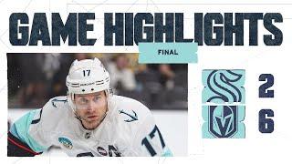 Seattle Kraken at Vegas Golden Knights | 12/21 Game Highlights