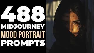 488 Midjourney ai art prompts for 'Mood Portraits' (Prompts in description)