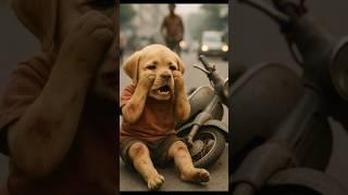 poor puppy’s frnd broken his old scooter  like comment and subscribe #shortsvideo #viralshort