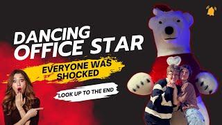 He became the star of the office after this dance with the bear.