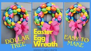 DOLLAR TREE SEQUIN EASTER EGG WREATH DIY- WREATH MAKING- SPRING DECOR