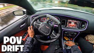 POV DRIFTING EVERY TURN IN THE RAIN IN A DODGE CHARGER SCATPACK (BAD IDEA)