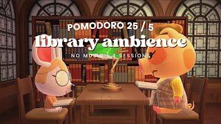 Let's Focus At the Library  Pomodoro 25/5 ⏱ No Music | Keyboard Typing | Coffee Bubbling | ASMR 