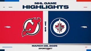 NHL Highlights | Devils vs. Jets - March 28, 2025