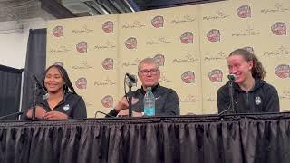 Sarah Strong, Ashlynn Shade: UConn women's basketball postgame (Iowa State) - 12/17/24