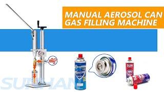 How To Filling Gas Into Aerosol Containers By Manual Aerosol Can Gas Filling Machine
