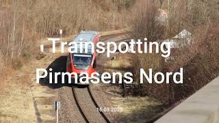 Trainspotting auf der Süd Seite des Bahnhofs Pirmasens Nord