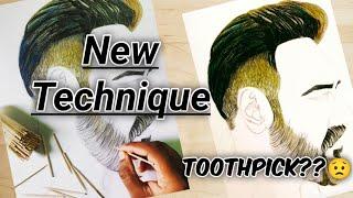 How To Draw Hyper Realistic Hair And Beard Using Indenting Technique | Basic Tools And Techniques