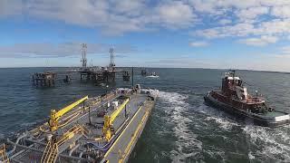 Docking at an Oil Platform in Long Island Sound