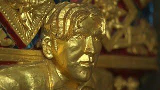 Watch: Tourists drawn to Thai temple's golden David Beckham