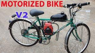 Build a Motorized Bike at home - v2 - Using 4-Stroke 49cc Engine - Tutorial