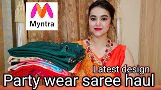 Myntra party wear latest design saree haul || designer saree haul || pooja choyal