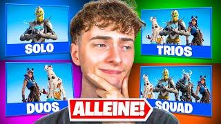 Ich muss JEDEN MODUS in Fortnite ALLEINE GEWINNEN! 