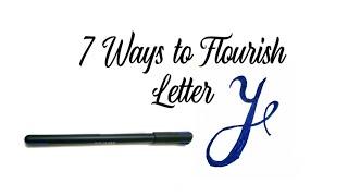 7 ways to flourish letter Y. letters flourishing. calligraphy #handlettering #art