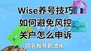 Wise养号技巧，如何避免风控，关户怎么申诉|Wise账号使用指南|转账注意事项|如何刷流水#wise #Wise风控 #Wise养号  #wise封号 wise关户