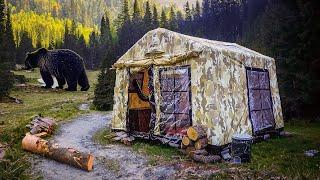 "CAMPING WITH MY STRONGEST DOG IN A VALLEY WHERE THE GIANT BROWN BEAR LIVES!"