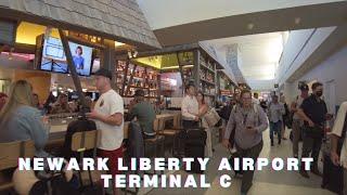 Terminal C Newark Liberty airport (EWR) New Jersey & Boarding the Plane