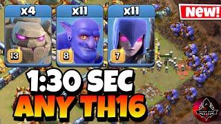 TH16 Golem Bowler Witch Attack With 10 Zap Spell | Best TH16 Attack Strategy in Clash of Clans