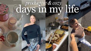 VLOG: cozy & productive days, workouts, friendsgiving, abercrombie + homegoods haul!