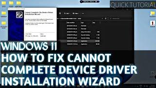 How to fix driver "install failed" error | Cannot complete the device installation wizard