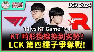 【魚丸復盤】LCK 區域資格賽 T1 vs KT 前四局｜皇帝歸來！為何 KT 會放阿祈爾給 Faker？將陷阱全部接下的 T1！Faker 選狗頭打 Bdd 犽凝可以嗎？ #LCK2024