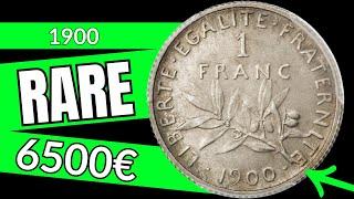 Pièce RARE de 1 FRANC SEMEUSE en ARGENT 1900