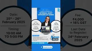 Elevate Your Skills with a Training Programme for Internal Audit Officers of Banks.