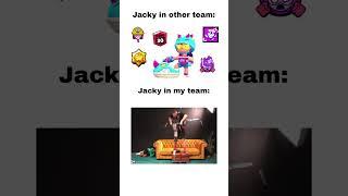 Jacky in my team vs in other team  #brawlstars #jacky #myteam #otherteam #op #stupid