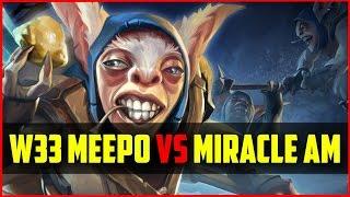 w33 Meepo (7.6K MMR) vs Miracle- Anti Mage (8K MMR) & ARTES | Ranked DOTA 2 gameplay