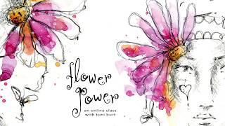 flower power - online class - graphite and watercolour