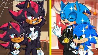 Rich Sonic DAD VS Poor Shadow DAD | Very Sad Story But Happy Ending |Sonic Life Animation