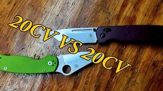 Kizer Escort 20CV vs Spyderco Para 3 20CV Edge Retention Testing #knives #edgeretention #20cv