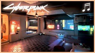 CYBERPUNK 2077 V's Apartment Ambience w/ Background Chatter | Ambient Room