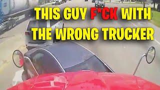 THIS GUY F*CK WITH THE WRONG TRUCKER | Road Rage, Brake Check, Driving fails USA & Canada 2024