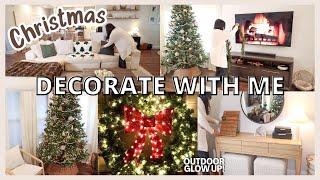 CHRISTMAS DECORATE WITH ME | LIVING ROOM CHRISTMAS DECOR AND OUTSIDE DECOR // LoveLexyNicole