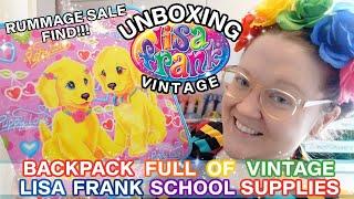 VINTAGE LISA FRANK BACKPACK UNBOXING | RUMMAGE SALE FIND | RETRO REVIEW!!!