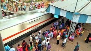 Train skips crowded station at full speed !