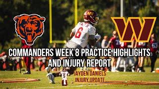 Commanders Week 8 Wednesday Practice Highlights and Injury Report. Jayden Daniels Injury Update