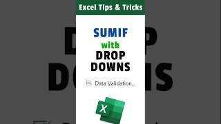 Use SUMIF with Drop-Downs in Excel! | Dynamic Filtering Made Easy  #sumif #excelformulas