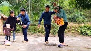 The boy was very sad when he decided to let his sister go with her biological father.